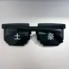 Óculos Mosaico Tiktok Personalidade Engraçada Disco Pixel Engraçado Acessórios Óculos de Sol Festa Casamento Óculos para Padrinho