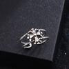 Diseño Nicho Anillo Cruz Retro para Mujer Celebridad de Internet Lujo Ligero Personalidad Alto Sentido Anillo Abierto para Pareja de Chica