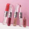 Fácil de Colorear Labios Doble Cara Espejo Brillo de Labios Maquillaje Larga Duración No se Pega a la Taza Brillo Acuoso Aceite para Labios Brillo de Labios Mayoreo