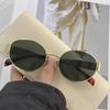 Novos Óculos de Sol Oval Personalizados com Armação de Metal 2023 para Mulheres, Óculos de Sol Retrô de Alta Qualidade para Rostos Quadrados e Redondos, Look Emagrecedor Europeu e Americano
