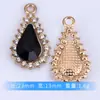 Nuevo Colgante Creativo de Gema de Cristal Forma de Gota de Agua Materiales para Accesorios DIY Aleación Galvanizada Pulsera Individual Colgante Collar Pendientes