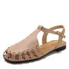 Sandálias Femininas Retro Francesas Vazadas Respiráveis de Salto Grosso Fechadas Bico Novo Design de Verão Nicho Sapatos Romanos J1012-12