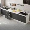 Gabinetes con encimera de pizarra, gabinetes de cocina de mármol para el hogar, estufa simple, gabinetes de cocina con almacenamiento integrado, otros