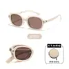 Gafas de Sol Plegables para Mujer de Alta Gama con Sentido Marco Ovalado Estilo Coreano Mismo Estilo que GM Celebridad de Internet Fotografía Callejera Gafas de Sol con Protección UV