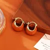 Brincos de Bolsa Gota de Óleo da Fábrica Original Cobre Banhado a Ouro Real Simples Moda Brincos de Formato U de Alta Qualidade Acessórios de Outono e Inverno Femininos