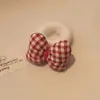 Laço Vermelho de Ano Novo Anéis de Cabelo de Pelúcia Corda de Cabelo para Crianças Anéis de Toalha de Cabeça Hatching Marubeni Faixa de Cabeça Adorno de Cabeça para Mulheres