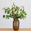 Fruta Artificial Galho Grande Árvore de Frutas Mirtilo Galho Folhas Verdes Galho de Frutas Vermelhas Decoração de Casa Flor Artificial Engenharia Paisagismo Arranjo de Flores Artístico