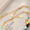 Conjunto de Colar e Pulseira Pedra Olho de Tigre Turquesa Pérola Barroca Nala Outono e Inverno Conjunto de Joias Mais Fácil de Combinar