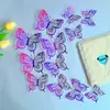 LTHD008 mariposa hueca tridimensional punto de ola reflectante láser multicolor opcional pegatinas decorativas para gabinetes del hogar extraíbles
