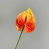 Flor Artificial Blanca y Roja Tallo Único Pu 3D Realista Boda Decoración del Hogar Planta Verde Artificial Flor de Paisajismo Material Flor Grulla de Fuego Rey