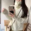 Suéter de cuello alto de punto trenzado con botones, estilo vintage old money, transfronterizo, para mujer, otoño e invierno, corte holgado, top de punto grueso