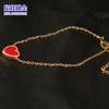 Collar de acero de titanio con doble cara en negro y rojo, fuente directa de fábrica. Moda Joker. Pulsera de acero inoxidable con doble cara en forma de corazón.
