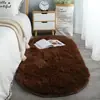 Alfombra Ovalada de Fibra de Poliéster Color Sólido Estilo Ins Lavable Alfombra de Dormitorio Alfombra de Cabecera Alfombra de Dormitorio Alfombra de Cabecera