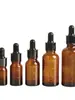 Frasco Conta-gotas de Óleo Essencial Marrom com Escala, Frasco Amostra Cosmética Portátil Vazio, Frasco Roll-on, Frasco de Óleo Essencial com Escala no Corpo do Frasco