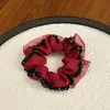 Scrunchie de Cetim com Borda de Cristal Feito à Mão de Alta Qualidade para Mulheres, Novo Acessório de Cabelo da Celebridade da Internet Coreana, Elástico de Cabelo, Flor de Cabelo para Mulheres