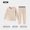 Conjunto de ropa interior térmica para niños, capa base sin costuras forrada de forro polar de grado A para niñas, ropa de otoño antibacteriana 7A para niños (arriba y abajo)