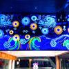 Pintura de iluminação LED em forma de animal marinho, cena noturna, cortina de luz de feriado, decoração de parede, corredor, natal, exibição de pintura de luz LED