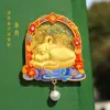 Adesivo de geladeira de areia movediça metálica fera dourada relíquias culturais turismo criativo adesivo magnético características pintura criativa adesivo de geladeira personalização