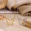 Colar Pingente Flor Coração Mais Vendido Transfronteiriço da Amazon Cobre Zircônia Banhado a Ouro 18K Corrente para Clavícula Feminina Atacado
