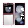 Capa de telefone para Samsung ZFlip6 Tela dobrável ZFlip5 Flip Transparente Capa de telefone Metal resistente a quedas Capa rígida