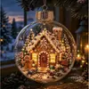 Amazon Fofo Novo Design Portátil Ornamento de Diorama de Natal Decoração de Bola de Natal