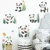 Nuevo LD64043 Panda Lindo de Dibujos Animados Decoración de Pared para Habitación Infantil Jardín de Infancia Pegatina de Pared DIY Autoadhesiva