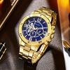 2025 explosiones de comercio exterior reloj de hombre de imitación de tres ojos correa de acero moda negocio reloj de cuarzo reloj reloj de hombre al por mayor