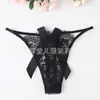 Estilo Nuevo Lazo Grande Divertido Hilo Dental Encaje de Pestañas Transparente Sexy Bragas Estilo Europeo y Americano Encaje T Pantalones