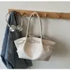 Bolsa Tote Elegante com Padrão Trançado Retro Coreano para Mulheres 2026 Início do Outono Grande Capacidade Casual para Trabalho Ombro Bolsa de Axila
