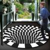 Alfombra de visión estereoscópica blanco y negro vértigo transfronterizo alfombra de ilusión para puerta alfombra para perro gato tapete fácil de cuidar