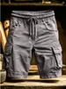 Em Estoque Transfronteiriço Masculino Verão Novo Vintage Multi-Bolsos Shorts Moda Tendência Solto Casual Shorts Cargo