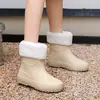 Zapatos de Lluvia con Suela Suave para Mujer, Moda de Invierno, Ropa de Exterior con Forro de Felpa, Zapatos de Agua Impermeables Antideslizantes Nuevos, Zapatos de Goma para Cocina