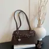 2026 novo design de cor sólida cinto moderno decoração bolsa de ombro/axila da moda personalidade doce e cool bolsa transversal de camurça