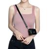 Traje de Camisola de Color Sólido para Mujer con Diseño de Chaleco Base de Suéter de Punto Nicho Ropa Exterior Top Corto para Mujer Trendy