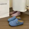 Meias Pantufas Femininas Fechadas na Ponta para Uso Externo com Aumento Interno de Altura, Novo Estilo Quente Primavera/Verão 2025, Sandálias Retrô para Combinar com Vestidos