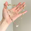 Collar de Borla de Mariposa de Circonita de Colores para Mujer, Estilo Dulce y Fresco, Diseño de Nicho Y2K, Cadena de Clavícula Multicapa con un Toque de Alta Gama