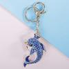 Nova série criativa de animais Yisiya coroa golfinho pingente pequeno de liga com diamantes completos chaveiro decorativo para bolsa