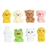 Colección de Animales Lindos de Resina de Dibujos Animados en Colores Sólidos, Adornos Creativos para Escritorio, Accesorios DIY, Animales Mixtos al por Mayor