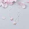 925 Prata Rosa Flor de Cerejeira Linha de Orelha Novo Elegante Fresco Elegante Longo All-match Mori Estilo Doce Ins Estilo Nicho Brincos