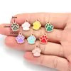Accesorios para joyería de aleación DIY colgante de huellas de perro con aceite vertido pulsera llavero colgante de collar W396
