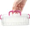 Caja de Almacenamiento de Plástico Transparente Grande con Asa Caja de Almacenamiento Multifuncional de PP Caja de Almacenamiento para Juguetes, Papelería, Piezas al por Mayor