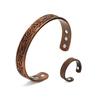 Pulsera Magnética de Cobre Rojo Antiguo de Venta Caliente Transfronteriza Europea y Americana, Moda Retro de Tres Filas Totalmente Magnética Desmontable para Pareja