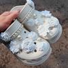 Acessórios para Sapatos Croc Fivela de Sapato DIY de Alta Qualidade Laço de Pérola Flor de Sapato Azaleia Adaptável Atacado Tridimensional Destacável