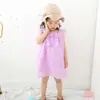Vestido de Chiffon Colorido Doce com Laço para Meninas Verão 2025 Vestido de Princesa Sem Mangas Infantil Amazon Dropshipping