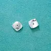 Plata de Ley S925 Vintage Desgastado Plata Tailandesa Base Cuadrada Flor Base DIY Pulsera de Cuentas de Cristal Accesorio Separador Material Cuentas de 8 mm