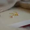 Brincos de Pérola de Feijão Estilo Coreano Simples para Mulheres, Modernos e Versáteis, Pequenos, Elegantes e Personalizados, Brincos Geométricos Estilo Ins