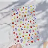 Adesivos de Unha Jelly Populares Adesivos de Unha Coloridos Dopamina Decorações de Unha de Fruta Gelo-Cristalino Strass para Unhas