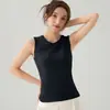 Colete de yoga leve de verão, elástico, modelador, secagem rápida, adequado para corrida e treino, top esportivo sem mangas, roupa fitness