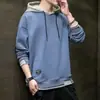 Moletom Masculino com Capuz 2021 Outono Ins Estilo Hong Kong Marca Tendência Estudante Versátil Solto Falso Duas Peças Jaqueta Esportiva Casual