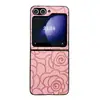 Nova capa de celular dobrável estilo Chanel em couro texturizado para Samsung Z FLIP5, tendência Z FLIP4/3